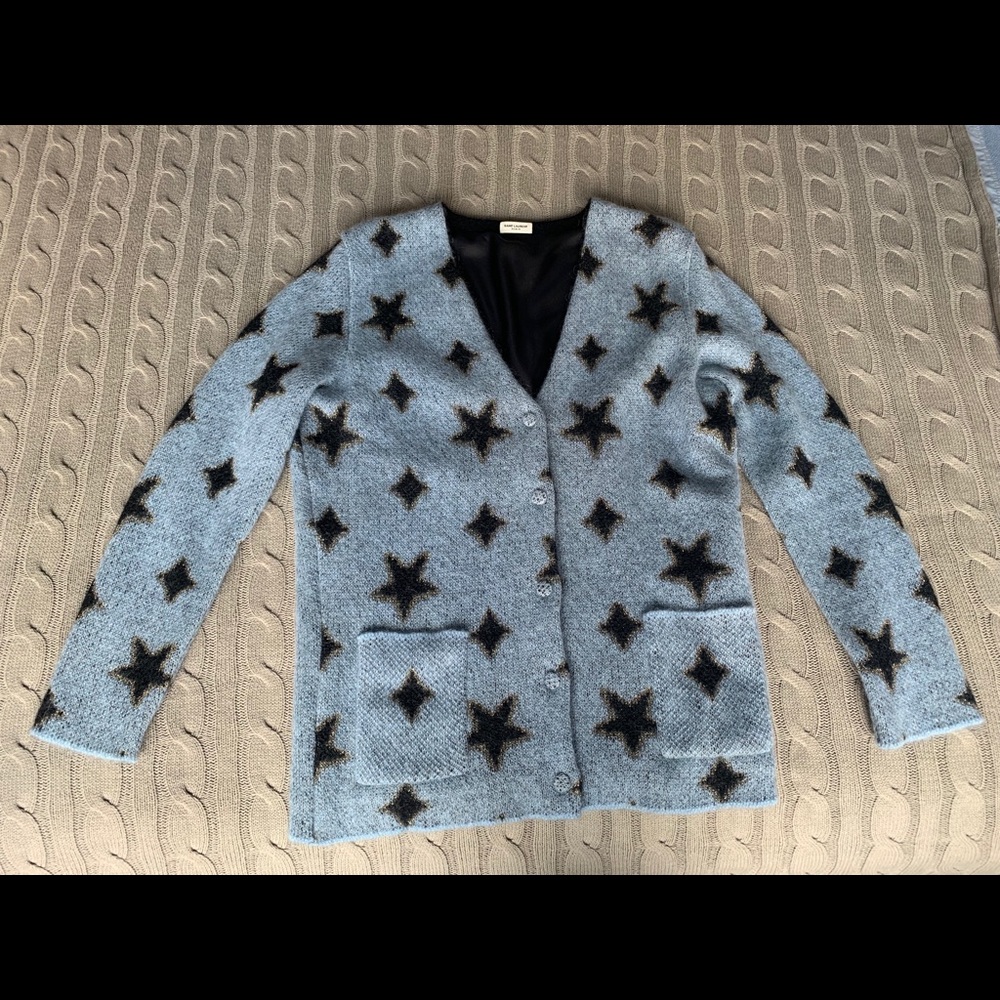 Saint Laurent Cardigan - Star Metallic-Accented -M